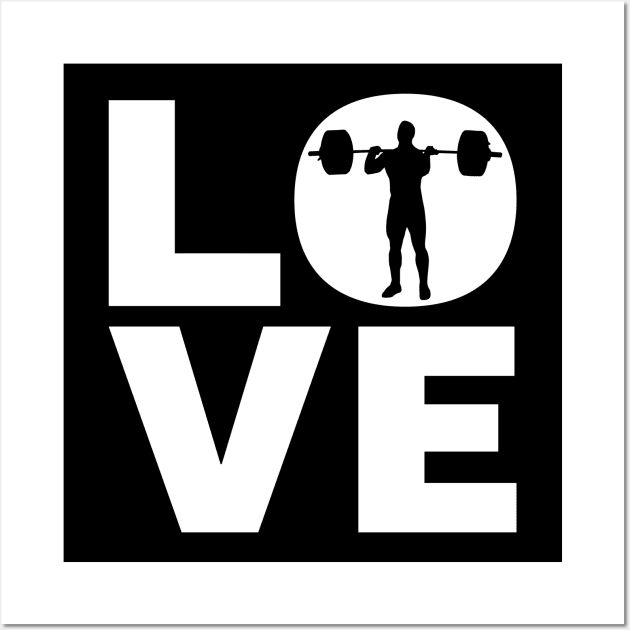 Love Weightlifting Gift For Weightlifters Wall Art by OceanRadar